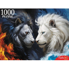 ПАЗЛЫ 1000 элементов. ЧЕРНЫЙ И БЕЛЫЙ ЛЕВ (арт.П1000-3062 )