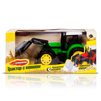 Фрикционная игрушка Handers Трактор с плоским ковшом HAC1608-101//зеленый