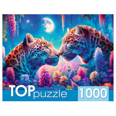 TOPpuzzle. ПАЗЛЫ 1000 элементов. ВЛЮБЛЕННЫЕ ЛЕОПАРДЫ  (Арт. ХТП1000-8738)  