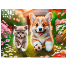 ПАЗЛЫ 1000 элементов. КОРГИ И БРИТАНСКИЙ КОТЕНОК (арт.ХП1000-8279)    