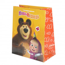 Пакет подарочный глянцевый Маша и Медведь l,140 гр/м2 ЧУДО ПРАЗДНИК PL-127479-MB  
