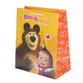 Пакет подарочный глянцевый Маша и Медведь l,140 гр/м2 ЧУДО ПРАЗДНИК PL-127479-MB Пакет подарочный глянцевый Маша и Медведь l,140 гр/м2 ЧУДО ПРАЗДНИК PL-127479-MB