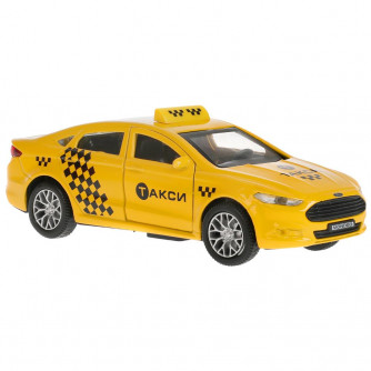 Машина металл свет-звук FORD MONDEO ТАКСИ 12 cm, двери, багаж, инерц, кор. Технопарк MONDEO-12SLTAX-YE