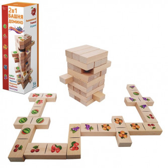 Игра Джанга Башня+Домино 2 в 1 Ягодный микс 8400   