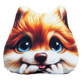 Подушка декоративная мордочка Лиса 30 см МТГ01109 Levatoys в пак.  