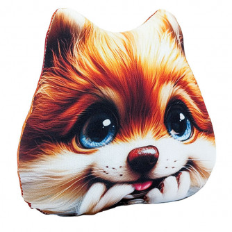 Подушка декоративная мордочка Лиса 30 см МТГ01109 Levatoys в пак.  