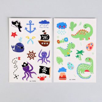 ШКОЛА ТАЛАНТОВ Набор Детские татуировки, светятся в темноте, 2 листа   7104946