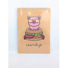 Скетчбук «Cool pig with glasses», 14х20 см,  плотность 100 гр 16694