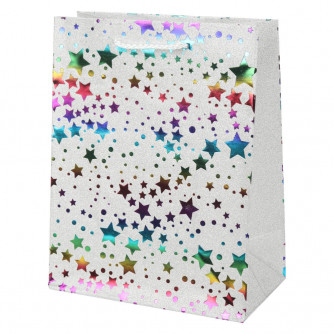 Пакет подарочный с тиснением, звезды, м,190 гр/м2 ЧУДО ПРАЗДНИК PTM-01-S1  