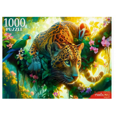 ПАЗЛЫ 1000 элементов. ЛЕОПАРД НА ОХОТЕ (арт.ХП1000-8281)    