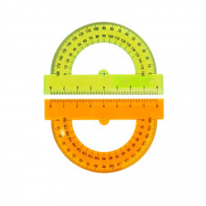 Транспортир 180град.8см Проф-Пресс, ассорти ТР-6018  