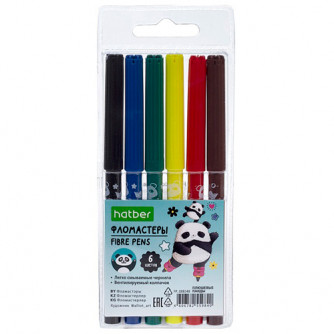 Фломастеры 6цв. Hatber ECO 