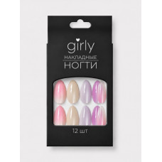 Накладные ногти GIRLY «Цветной тип», 12 шт., с клеевыми пластинами 153-A49