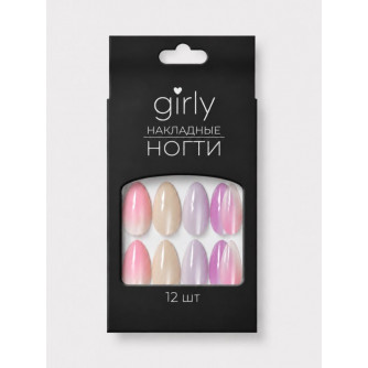 Накладные ногти GIRLY «Цветной тип», 12 шт., с клеевыми пластинами 153-A49