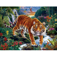 Холст с красками Тигр у ручья ХК-1801
