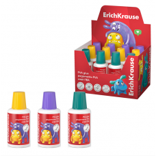 Клей ПВА Erich Krause EasyStick, Jolly Friends 20г, с кисточкой 61288    