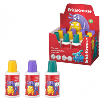 Клей ПВА Erich Krause EasyStick, Jolly Friends 20г, с кисточкой 61288    