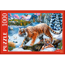 Пазлы 1000 элементов Зимние тигры ФП1000-1061