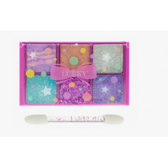 Lukky Палетка для макияжа глаз: перламутровые гель-тени для век с блестками, 4,5 г, 6 цветов, роз.,аппликатор,блистер Т25298    Lukky Палетка для макияжа глаз: перламутровые гель-тени для век с блестками, 4,5 г, 6 цветов, роз.,аппликатор,блистер Т25298