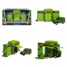 Игрушка пластик ворота+1 машинка, ВОЕННАЯ,кор. Технопарк GATE-24-1XCAR-MIL   