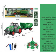 Трактор с прицепом на пульте р/у, свет. эффекты, размер: 11,5*9,5*41 см, в/к  50*16,5*11,5 см Y18632236