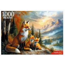 ПАЗЛЫ 1000 элементов. ЛИСА С ЛИСЯТАМИ (арт. Ф1000-2741)    