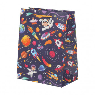 Пакет подарочный МАТОВЫЙ м,космос,140 гр/м2 ЧУДО ПРАЗДНИК PM-130115-COS  