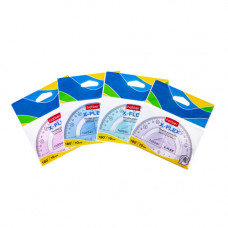 Транспортир 180град.10см Hatber X-Flex, гибкий, ассорти, е/п RL_067317   