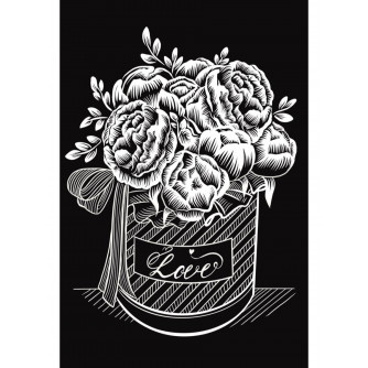 Гравюра А4 в пакете с ручкой. Золото. Букет с пионами (Арт. Г-5899) Гравюра А4 в пакете с ручкой. Золото. Букет с пионами (Арт. Г-5899)