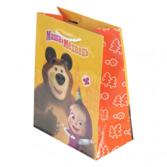 Пакет подарочный глянцевый Маша и Медведь m,140 гр/м2 ЧУДО ПРАЗДНИК PM-127511-MB Пакет подарочный глянцевый Маша и Медведь m,140 гр/м2 ЧУДО ПРАЗДНИК PM-127511-MB