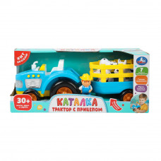 Каталка-ТРАКТОР С ПРИЦЕПОМ. 30+ песен, стихов и звуков в кор. Умка B2329541-R1    
