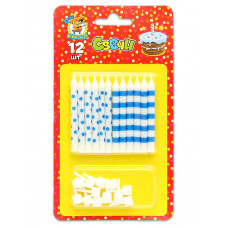 Свечи для торта  с подставками Точки и полосы С-0458