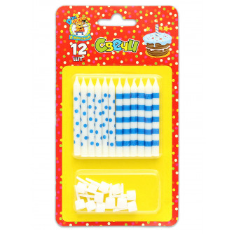 Свечи для торта  с подставками Точки и полосы С-0458