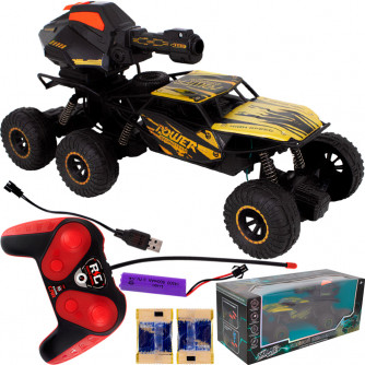 Машина на радиоуправлении Young Racer MK338-76 Боевой вездеход, стреляет водными пулями, желтый в кор. FCJ1454305    