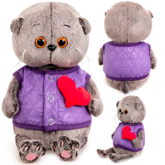 Басик BABY в дутом жилете с сердечком BB-123  