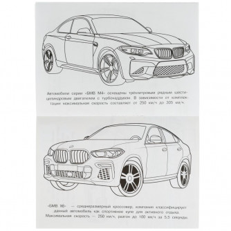 БМВ. Раскраска Малышка 16 заданий. 145х210 мм. Скрепка. 8 стр. Умка 978-5-506-07620-9  