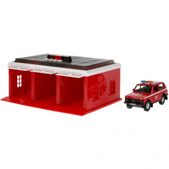 Игровой набор Технопарк Пожарно-спасательная часть GARAGE-22SL1XCAR-FIR