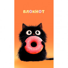 Блокнот А7 16л.кл.скрепка,бумажная обл.КТС, 