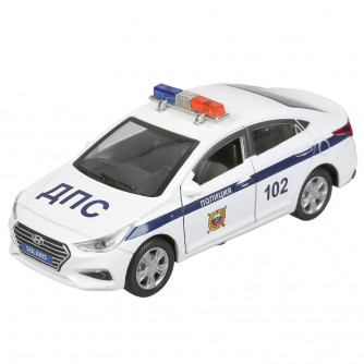 Металлическая машинка Технопарк Hyundai Solaris Полиция SOLARIS2-12POL-WH