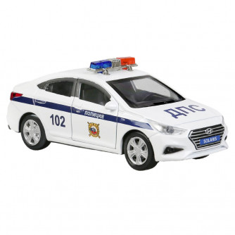 Металлическая машинка Технопарк Hyundai Solaris Полиция SOLARIS2-12POL-WH