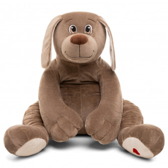 KULT Мягкая игрушка собака Чарли, 85см (сидя 45 см), бежево-серый (СБЧарли/45/270-1)