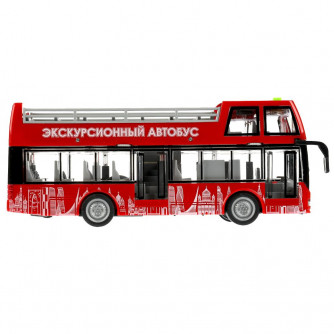 Пластиковая модель Технопарк Экскурсионный автобус WY916A-R-RED