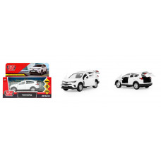 Машина металл TOYOTA RAV4 длина 12 см, двери, багаж, инерц, белый, кор. Технопарк RAV4-WH-WOD   