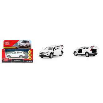Машина металл TOYOTA RAV4 длина 12 см, двери, багаж, инерц, белый, кор. Технопарк RAV4-WH-WOD   