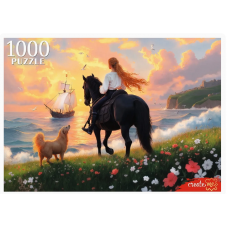 ПАЗЛЫ 1000 элементов. ЛОШАДЬ НА ЗАКАТЕ (арт.Ф1000-1738)    