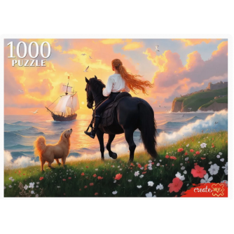 ПАЗЛЫ 1000 элементов. ЛОШАДЬ НА ЗАКАТЕ (арт.Ф1000-1738) ПАЗЛЫ 1000 элементов. ЛОШАДЬ НА ЗАКАТЕ (арт.Ф1000-1738)