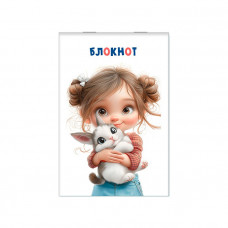 Блокнот А7 16л.кл.скрепка,карт.обл.КТС, 