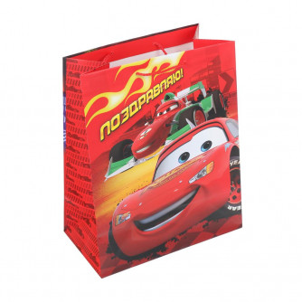 Пакет подарочный МАТОВЫЙ м,машинки,140 гр/м2 ЧУДО ПРАЗДНИК PM-122052-C  