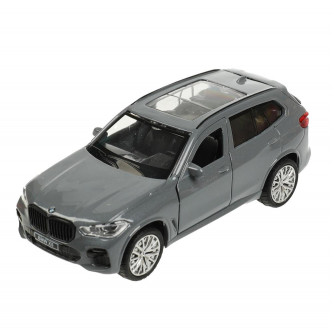 Машина металл BMW X5 M-SPORT 12 см, двери, багаж, инерц, мокрый асфальт, кор Технопарк X5-12-GY   