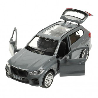 Машина металл BMW X5 M-SPORT 12 см, двери, багаж, инерц, мокрый асфальт, кор Технопарк X5-12-GY   